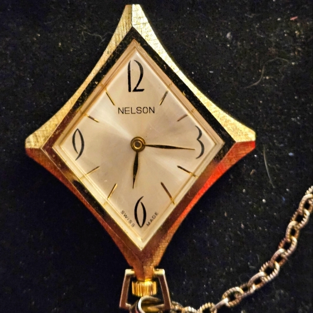 NELSON SWISS MADE POCKET WATCH GOLDTONE